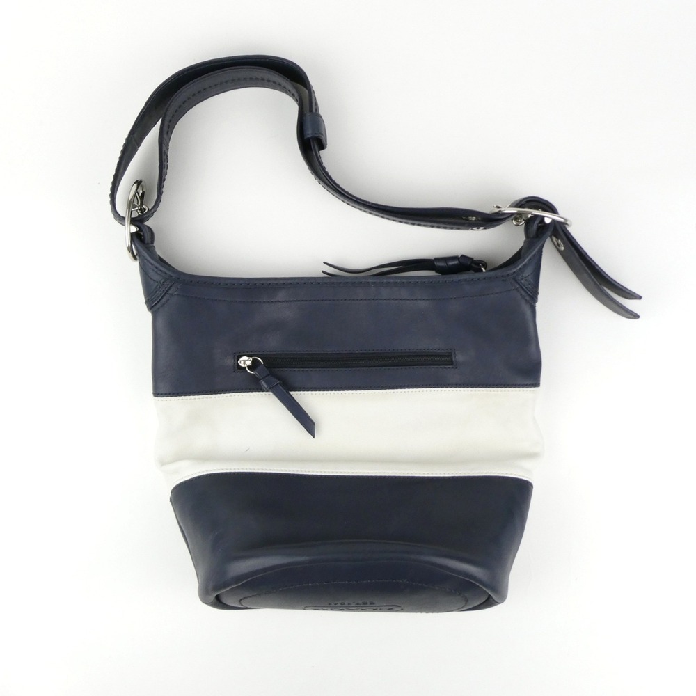 Coach Navy Chalk Leather Bucket Bag F13357